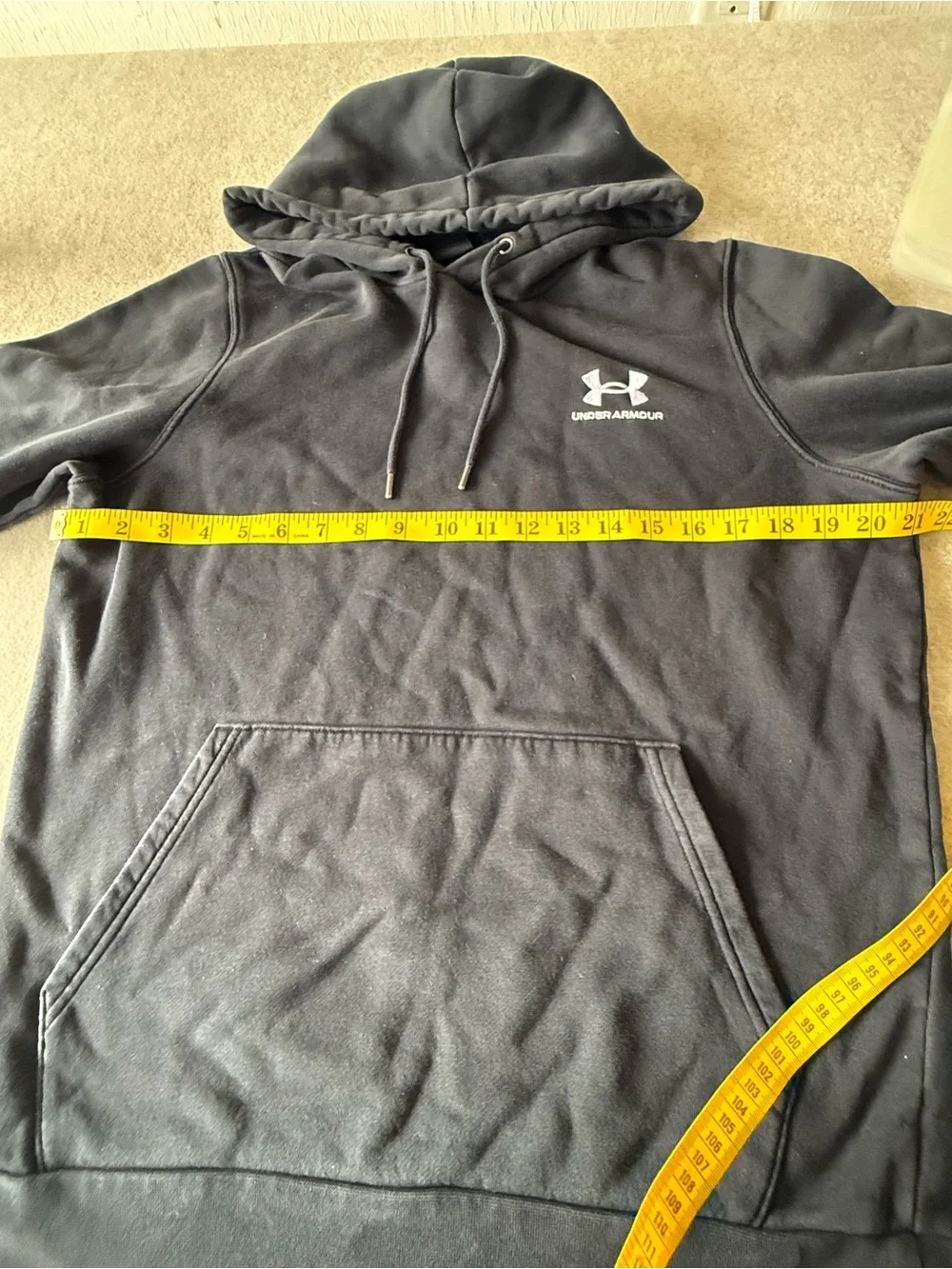 Under Armour Men's Charcoal Hooded Pullover with Logo